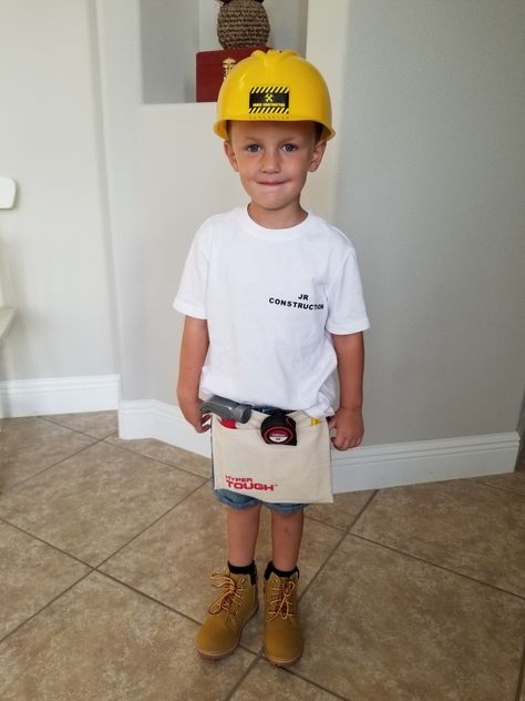 Diy Construction Worker Costume, Construction Worker Costume, Architect Ideas, Construction Outfit, Homecoming Themes, Kids Construction, Diy Construction, Kids Camp, Construction For Kids