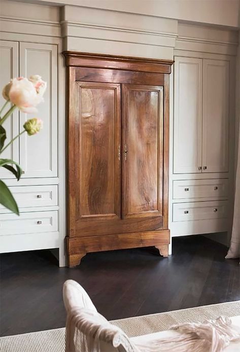 Bedroom Built Ins, Wood Armoire, Antique Armoire, Bedroom Armoire, Build A Closet, Fitted Wardrobes, Wardrobe Armoire, Bedroom Wardrobe, Tiny Bedroom