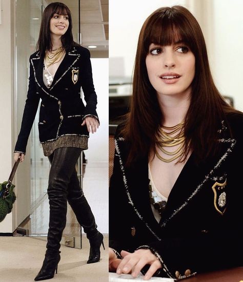 Anne Hathaway Hair, Andy Sachs, Fashion Trend Inspiration, Devil Wears Prada, Anne Hathaway, Iconic Movies, Leather Outfit, Celebrity Outfits, The Devil