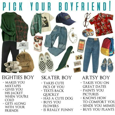 comment which boy u picked! i will do a girlfriend version sooon 💗 Artsy Boy Aesthetic, Artsy Boy, Skater Boy Outfits, Dream Bf, Skateboard Style, Things To Wear, Niche Memes, Mood Clothes, Look Retro