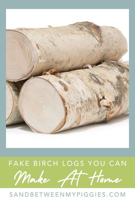 Project ideas at sandbetweenmypiggies.com are easy enough anyone can make them! These faux birch logs will give your home a woodsy, cozy feeling--without all the hassle and mess of actual wood logs! How To Make Faux Birch Logs, Pool Noodle Birch Logs, Diy Faux Birch Logs, Diy Birch Logs, Faux Birch Logs Diy, Fake Birch Logs, Log Centerpieces, Enchanted Forest Baby Shower, Log Decor