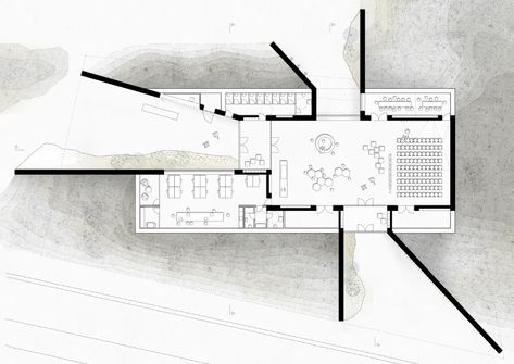 Visitor Center Architecture, Visitor Center Design, Parking Plan, Wooden Window Frames, Central Hall, Architectural Competition, Concrete Structure, Information Center, Space Architecture