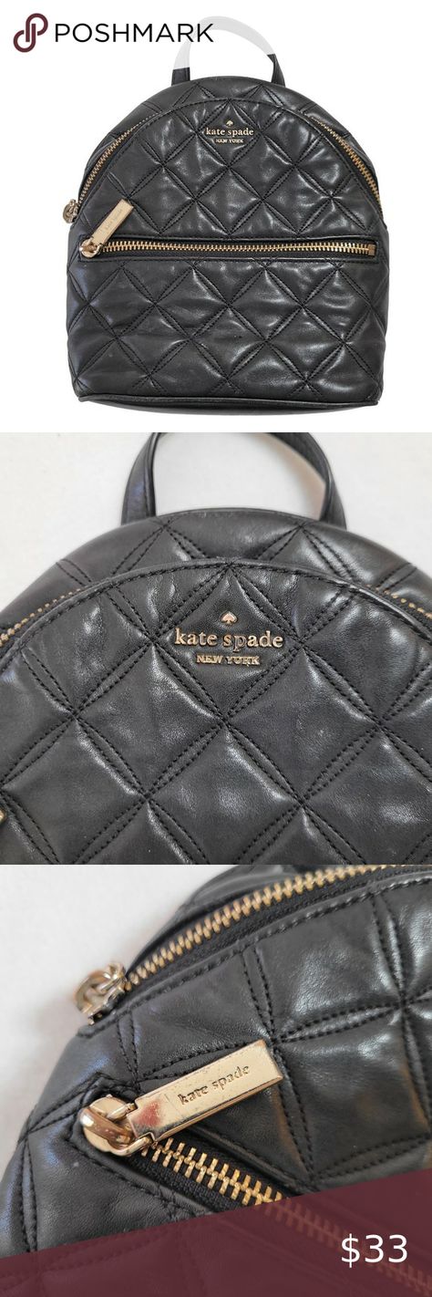 Kate Spade Mini Backpack Black Quilted NO STRAPS Side Wall, Black Quilt, Mini Backpack, Black Backpack, Piping, Kate Spade, Vietnam, The Social, Backpacks