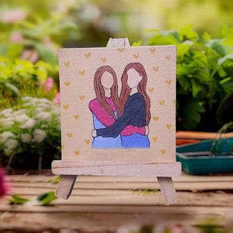 "The bond of friendship beautifully portrayed on canvas."👭🏻💝 The perfect gift your best friend!!🎁 Dm to purchase!!💌 . . . #artist #art #canvaspainting #canvasartwork #friendship #friendshipgoals #acrylicpainting #instagram #giftideas #gift Friendship Paintings Best Friends, Best Friend Painting, Friendship Paintings, Female Best Friend, Friend Painting, Girl Friendship, Easy Paper Crafts Diy, Girly Drawings, Easy Paper Crafts