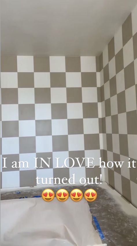 DIY Checkered Wallpaper Hack | Teenage Room Transformation Homeschool Accent Wall, Paint A Checkered Wall, How To Paint Checkerboard Pattern Wall, Checkered Peel And Stick Wallpaper, Diy Checkerboard Wall, How To Paint Checkered Pattern, Checkered Bathroom Wall, Black And White Checkered Wall, Diy Plaid Wall