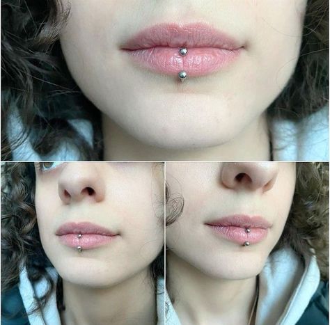 Piercing Ideas Lip, Dainty Face Piercings, Face Piercings, Cool Piercings, Face Jewellery, Labret Piercing, Facial Piercings, Cute Piercings, Piercings Unique