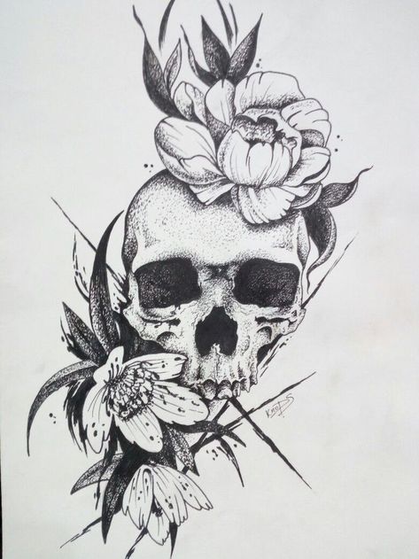 Floral Skull Tattoos, Tattoo Crane, Skull Tattoo Flowers, Orca Tattoo, Dragons Tattoo, Skull Rose Tattoos, Hamsa Tattoo, Kunst Tattoos, Muster Tattoos