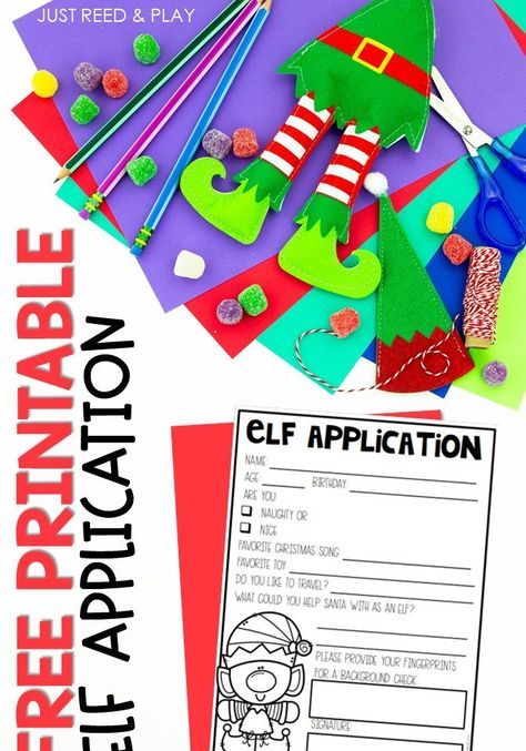 This FREE Christmas Printable Elf Application is so much fun to do with little kids. It's perfect for a preschool or kindergarten classroom the week before Christmas! Elf Application, Christmas Activites, Free Christmas Printable, Classroom Christmas Party, Winter Science Experiments, Kindergarten Christmas, December Activities, Fun Christmas Activities, K Crafts