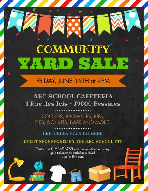 Yard Sale Flyer, Community Yard Sale, Promotional Flyers, Sale Flyer, Yard Sale, Social Media Graphics, Fantasy World, Image Design, Your Image