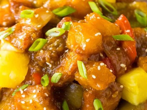 Crockpot Sweet & Sour Pork: A Tangy and Satisfying Meal for Any Night of the Week! - NewsBreak Crockpot Sweet And Sour Pork, Sweet Sour Pork, Spiced Popcorn, Cinnamon Roll Cheesecake, Buttermilk Pancakes Fluffy, Crockpot Chicken And Dumplings, Easy Ham, Homemade Waffles, Buttery Biscuits