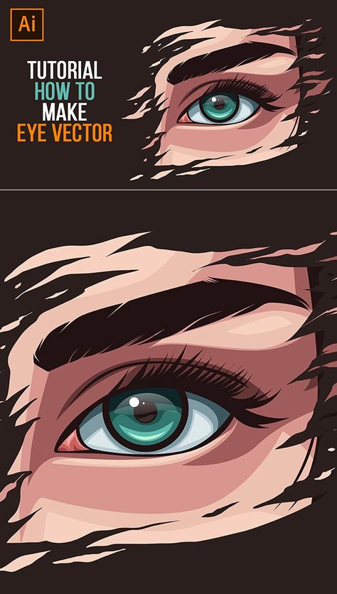 Vector Eye Illustration, How To Do Illustration Art, Illustration In Illustrator, Illustrator Art Tutorials, Adobe Illustration Art, Adobe Illustrator Ideas Graphic Design, Illustrator Design Ideas, Vector Illustration Tutorial, Illustrator Designs