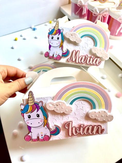 Unicorn Gable Boxes, Islamic Baby Names, Unicorn Party Favor, Unicorn Party Favors, Candy Basket, Gable Boxes, Party Favor Boxes, Unicorn Birthday Parties, Unicorn Party