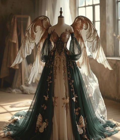 Dreamy Gowns, Aesthetic Dress, Fairy Dresses, Fantasy Dresses, Fantasy Gowns, Pretty Prom Dresses, Fairytale Dress, Butterfly Dress, Fantasy Dress