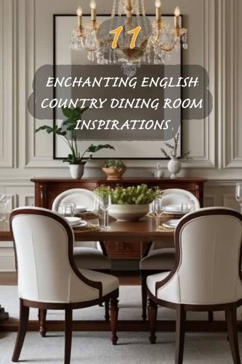 Discover the charm of English country dining rooms with these stunning inspirations. I love how the elegant chandelier and classic furniture combine to create a warm and inviting atmosphere, perfect for family gatherings or intimate dinners. Join me in exploring these beautiful designs that celebrate a timeless aesthetic and cozy elegance. Colonial Style Dining Room, Country Dining Room Ideas, English Country Dining Room, Modern Traditional Dining Room, English Country Design, Japandi Dining Room, Country Dining Room, Organic Modern Kitchen, Capstone Project Ideas