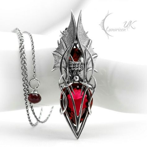 Vampire Victorian, Fantasy Vampire, Red Quartz, Gothic Necklace, Dragon Jewelry, Magical Jewelry, Dragons Blood, Victorian Gothic, Fantasy Jewelry