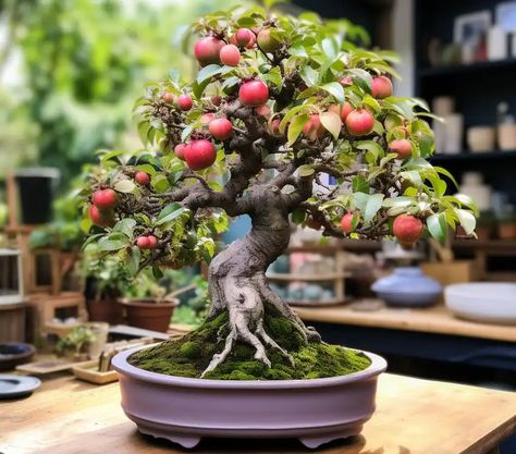 How to Grow a Bonsai Apple Tree from a Store-bought Apple Growing Bonsai Trees From Seed, Apple Bonsai, Bonsai Apple Tree, Apple Tree From Seed, Outdoor Bonsai Tree, Bonsai Pruning, Seed Starter Kit, Bonsai Tree Care, Bonsai Styles