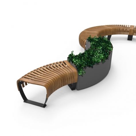 Street Bench, Abstract Model, Furniture Concept, Modular Furniture System, Planter Bench, Furniture Sketch, Landscape Architecture Drawing, Ideas For Garden, Garden Benches