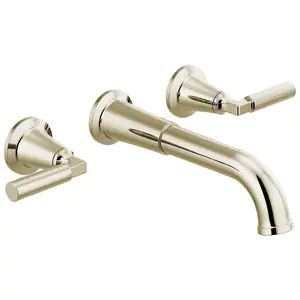 Delta Faucet Bowery™ Double Lever Handle Bathroom Sink Faucet in Polished Nickel - T3548LF-PNWL - Ferguson Wall Mount Bathroom Faucet, Bathroom Wall Hanging, Wall Mount Faucet Bathroom, Shower Units, Wall Mount Faucet, Widespread Bathroom Faucet, Delta Faucets, Lavatory Faucet, Bathroom Faucet