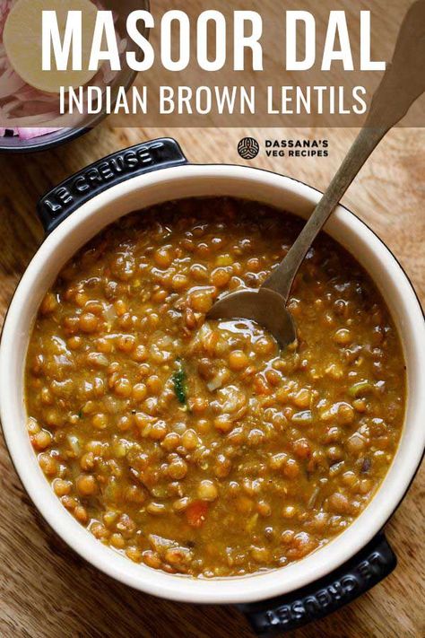 Brown Lentils Curry, Indian Lentil Curry Recipes, Tasty Dal Recipe, Healthy Dal Recipe, Indian Style Lentils, Dal Chicken Recipe, Indian Madras Lentils Recipe, Masoor Daal Recipe, Brown Lentil Curry Recipes