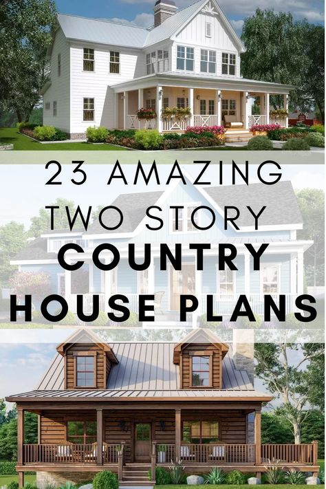 Two Story Farmhouse With Wrap Around Porch, Farmhouse House Plans 2 Story, Old Farmhouse Plans, Two Story Farmhouse Plans, Southern Traditional Home, Craftsman Cottage House Plans, House Wrap Around Porch, House Plans 2 Story, Country Farmhouse Plans