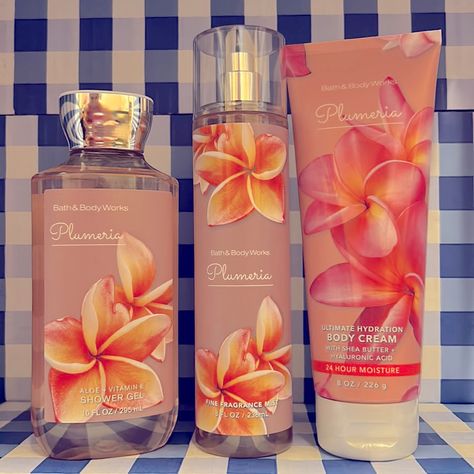 Limited Edition Bath & Body Works Plumeria Set Ultimate Hydration Body Cream 8 Oz. Fine Fragrance Mist 8 Oz. Shower Gel 10 Oz. Fragrance What It Smells Like: The Bloom Of The Balllight, Floral And Effortlessly Chic. Fragrance Notes: Pink Plumeria, Peach Nectar, Red Apple, Night-Blooming Jasmine And Gardenia Petals. -Disclaimer- I Have Quality Checked To The Best Of My Ability. Please Note That When Buying Older Packaging, Vintage Body Care, And Products That Are Past Their Shelf Life, You Do Run Pink Plumeria, Peach Nectar, Bath & Body Works, Bath N Body Works, Perfume Organization, Perfume Body Spray, Fine Fragrance Mist, Bath And Body Works Perfume, Body Smells