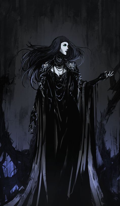 [Witch of Thorns by Banished-shadow] Raven Queen, Art Noir, 다크 판타지, Dark Gothic, Arte Obscura, Witch Art, Fete Anime, Throne Of Glass, Aragon