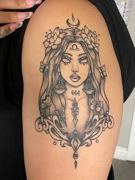 Libra Tattoos For Women, Butterfly Arm Tattoos For Women, Arm Tattoos For Women Sleeve, Tattoos For Women Sleeve, Libra Tattoo Ideas, Libra Tattoos, Horoscope Tattoos, Libra Tattoo, Scale Tattoo