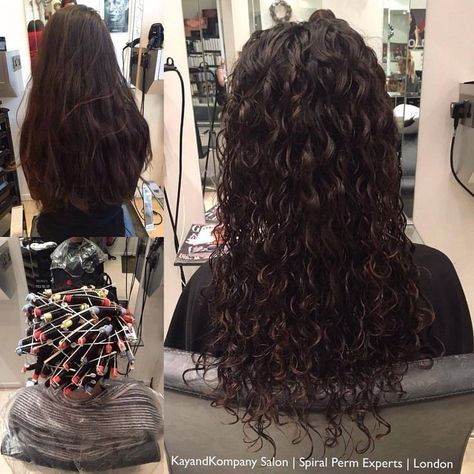 Large Spiral Perm, Long Permed Hair Before And After, Curly Perm Before And After, Different Perm Curls, Long Permed Hair, Spiral Perm Long Hair, Curl Perm, Permanent Curls, Perm Ideas