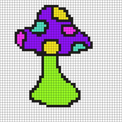 Mushroom Kandi, Mushroom Perler, Rave Light, Kandi Mask, Trippy Mushroom, Kandi Cuff, Pattern Maker, Kandi Patterns, Photo Pattern