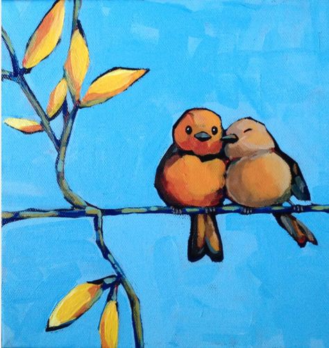 Love Painting Canvas, Cute Things To Paint, Love Birds Painting, Diy Canvas Art Easy, Things To Paint, Happy Valentine Day Quotes, Easy Canvas Art, Galaxy Painting, Living Room Decoration