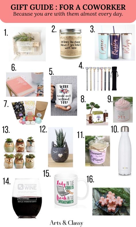 Now on the blog the perfect Gift Guide for a Coworker! Holiday shopping is in full crunch mode! Can you check everyone off your list this year yet? If not, it's time to get started! #holidaygiftshopping #giftshopping #MerryChristmas #coworker Gift Ideas For A Coworker, Homemade Office Gifts, Cheap Gifts For Coworkers, Gift Ideas For Colleagues, Coworker Christmas Gift Ideas, Coworker Holiday Gifts, Colleague Gifts, Gifts For Her Ideas, Coworker Gift Ideas