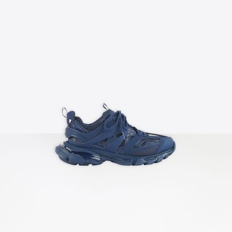 Track Sneaker BLUE PEARL for Women | Balenciaga Balenciaga Track Sneaker, Shoes Balenciaga, Track Shoes, Balenciaga Track, Sneakers Blue, Blue Pearl, Mens Casual Outfits, Nike Huarache, Embossed Logo