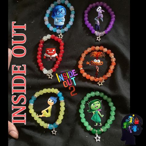 Inside out 2 themed bracelets ❤️❤️! #insideoutvlogs #insideoutmovietheme #insideoutmoviedate #insideoutcharacters #braceletstack #beadedbracelets #braceletsforsales #insideoutbeadedbracelets #braceletsfrominsideout Themed Bracelets, Inside Out Characters, Inside Out 2, Diy Bracelet Designs, Movie Themes, June 22, Diy Bracelet, Bracelet Stack, Bracelet Patterns