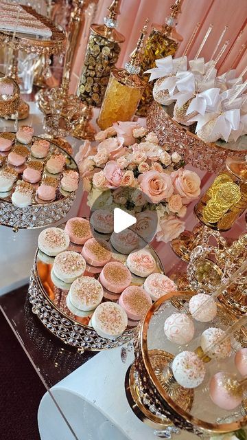 Glam Dessert Table, Sweet Tables Ideas, Round Dessert Table Ideas, Quinceñera Dessert Table, Sweet 16 Treat Table Ideas, Quinceañera Dessert Table Ideas, Desert Table Setup Ideas, Dessert Table With Balloons, Treat Table Ideas Birthday