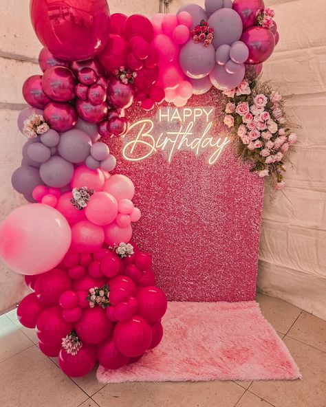 Happy Birthday! #pink #pinkpinkpink #birthdaygirl #happybirthday #felizcumpleaños Hot Pink Birthday Theme, 50 Shades Of Pink Party, Hot Pink Party Decorations, Pink Adult Birthday Party, Hot Pink Birthday Decorations, Light Pink Birthday, Hot Pink Birthday Party, Pink Birthday Theme, Pink Birthday Decorations