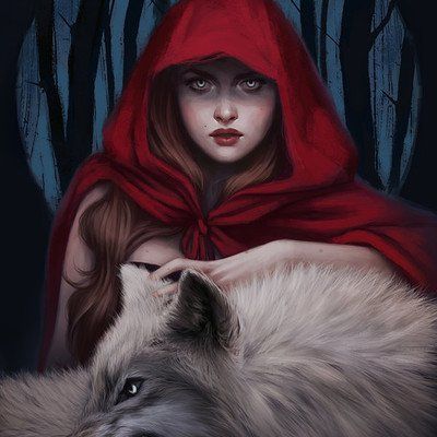 Lup Singuratic, Red Riding Hood Art, Modern Disney, Art Disney, A Wolf, Red Hood, Wolf Art, Little Red Riding Hood, Disney Drawings