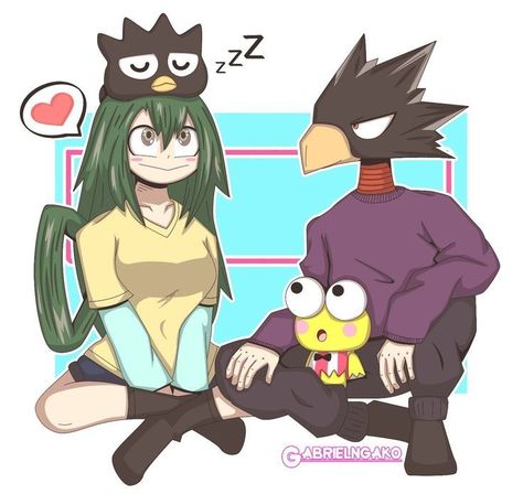 Asui X Tokoyami, Tokoyami X Tsuyu, My Hero Academia Ships, My Hero Academia Tsuyu, Anime Friendship, My Hero Academia Shouto, My Hero Academia Episodes, Hero Academia Characters, Anime Ships