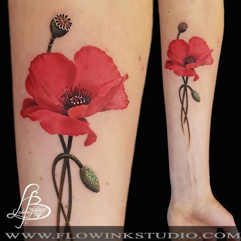 Red Poppy Tattoo, Wildflowers Tattoo, Poppy Flower Tattoo, Poppy Tattoo, Poppies Tattoo, Tattoo Bracelet, Tattoo Videos, Tattoos Gallery, Flower Tattoo Designs