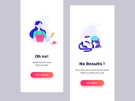 Blankstate Designs Error Page Design, Empty State, Mobile Ui Design, Beautiful Illustration, Ui Elements, Mobile Ui, Mobile Design, Error Page, Page Design