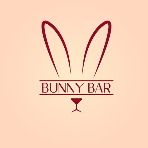 Bunny Bar logo design Bar Logo Design, Buckle Bunny, Photoshop Tutorial Typography, Bunny Names, Bunny Mom, Bunny Logo, Bun Bun, Cute Diy Room Decor, Bar Logo