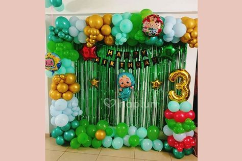 Cocomelon Balloons, Cocomelon Birthday Decorations, Birthday Cocomelon, Cocomelon Theme, Silver Wall Decor, Birthday Decorations At Home, Cocomelon Birthday, Drink Decorations, Birthday Party At Home