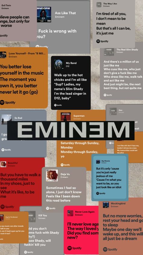 #eminem #music #wallpaper Eminem Song Quotes, Eminem Lyrics, Eminem Music, Eminem Songs, Eminem Wallpapers, The Eminem Show, Eminem Quotes, The Real Slim Shady, Evil Twin