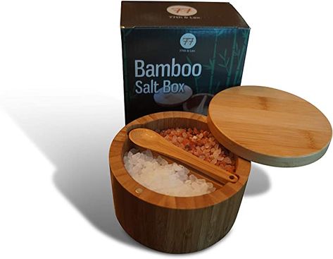 Bath Salt Containers, Salt Holder, Salt And Pepper Cellars, Salt Container, Salt Dish, Gourmet Salt, Bamboo Box, Salt Box, Spice Box