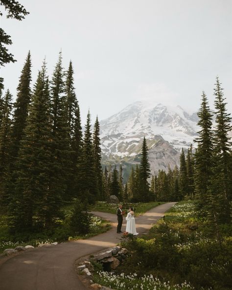 A perfect Mt. Rainier summer elopement with Hannah + Brett 🏔️✨ #pnwelopementphotographer #pnwweddingphotographer #oregonelopementphotographer #mtrainier #mtrainiernationalpark #mtrainierelopement #oregonweddingphotographer#montanaelopementphotographer #documentaryphotographer #dirtybootsmessyhair #authenticlovemag #antibride #loveandwildhearts #vogueweddings #junebugweddings #rockymountainbride #idahoelopementphotographer #idahoweddingphotographer #wyomingweddingphotographer #unscriptedpos... My Rainier Wedding, Small Mountain Wedding, Summer Elopement, Mt Rainier National Park, Rainy Wedding, Vogue Wedding, Mountain Bride, Mt Rainier, Mountain Elopement