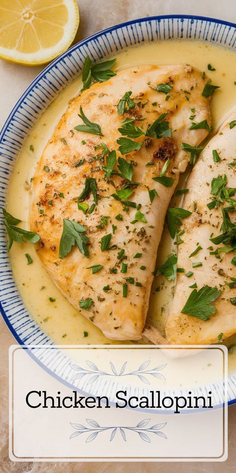 Chicken Scallopini – Elevate your dinner with this classic Chicken Scallopini! Golden pan-fried chicken in a tangy lemon butter sauce. Chicken Scallopini, Pan Fried Chicken, Elegant Entertaining, Lemon Butter Sauce, Quick Weeknight Dinners, Lemon Butter, Chicken Dishes Recipes, Butter Sauce, Weeknight Dinners