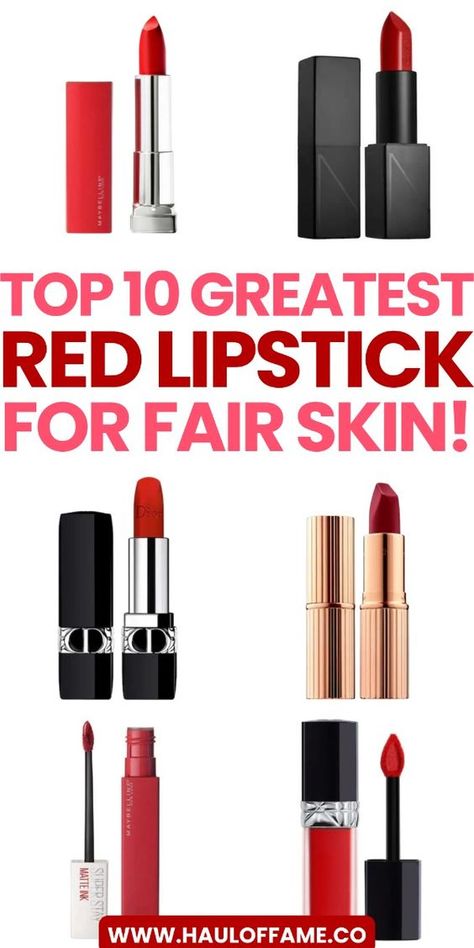 Best Red Lipstick For Fair Skin: 10 Cult Favorites For Every Boss Lady Elevate your look with the best red lipsticks for fair skin. These 10 cult favorites are perfect for every boss lady, offering bold, flattering shades for every occasion.

red lipstick | red lipstick for fair skin | red lipstick for fair skin blonde | red lipstick for fair skin brunette | red lipstick for fair neutral skin | red lipstick makeup for fair skin | cherry red lipstick fair skin | dark red lipstick fair skin | perfect red lipstick for fair skin Lipstick Fair Skin, Blonde Red Lipstick, Red Lipstick Fair Skin, Fair Skin Brunette, Red Lipstick For Fair Skin, Cherry Red Lipstick, Maybelline Matte Ink, Red Lipstick Makeup Looks, Best Drugstore Concealer