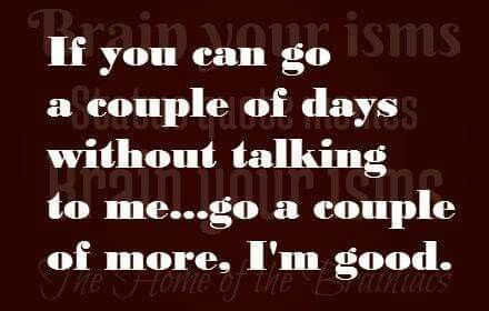 "If you can go a couple days without talking to me... go a couple of more, I'm good." If He Can Go Without Talking To You, If You Can Go Days Without Talking To Me, Im Awesome, How I Feel, Talking To You, Image Quotes, Talk To Me, A Couple, Feelings