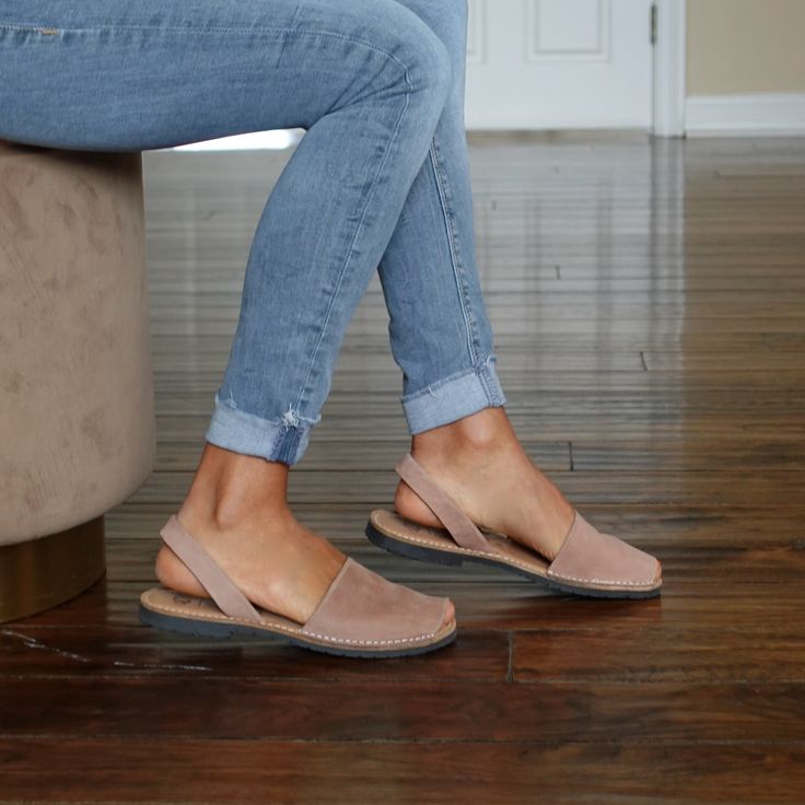 Looking for the perfect sandal to take you from day to night? Look no further, our classic flats have you covered! As chic as they are comfortable, they will take you seamlessly from the office to the beach. Whether you’re pairing them with your favorite dress or your go-to jeans, you can expect a look that’s both fashionable and functional. Nubuck leather upper and leather lining and sole. Padded insole for comfortable and breathable all day wear. Day To Night, Night Looks, To Night, Nubuck Leather, Favorite Dress, Nice Shoes, Light Brown, The Office, Leather Upper