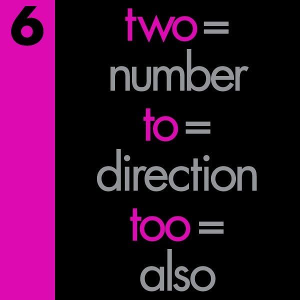 two numbers are shown with the words to be used in different ways, including one that is