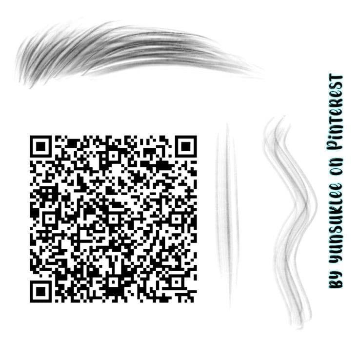 a close up of a person's hair with a qr code on it